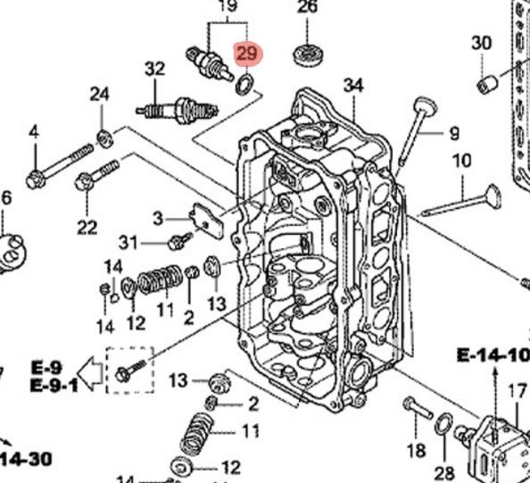 Кольцо уплотнительное Honda 9.5 X1.5 (91307-PK2-005)