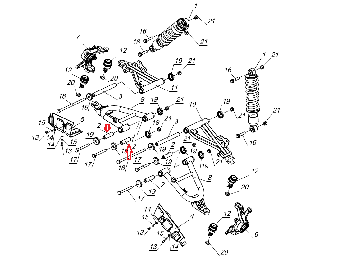 Втулка РМ 500 подвеска передняя (V10200001)
