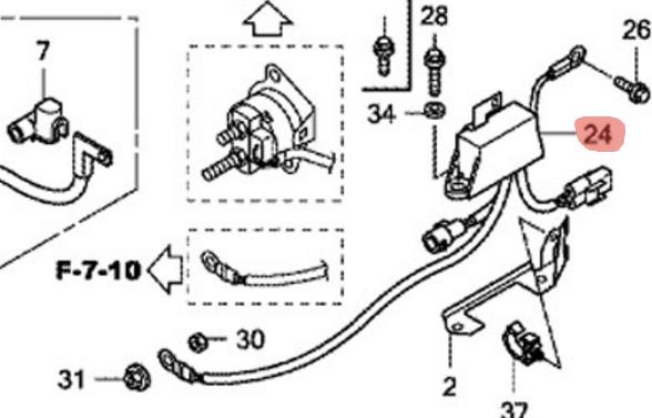 РЕЛЕ В СБОРЕ, МЕХАНИЗИРОВАННЫЙ НАКЛОН HONDA 38550-ZZ5-003