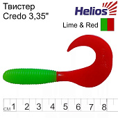  . Helios Credo 3,35"/8,5  Lime & Red 100. (HS-11-021-N)