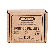 Пульки Люман Pointed pellets 4,5мм 0.68гр, (1250шт.) Пульки Люман Pointed pellets 4,5мм 0.68гр, (1250шт.)