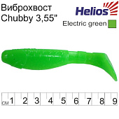 ���������� ��������. Helios Chubby 3,55"/9 �� Electric green 100��. (HS-4-007-N)