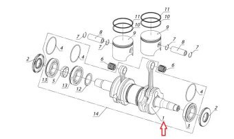 Вал коленчатый Тайга 550 (C40500720,RM ) Вал коленчатый Тайга 550 (C40500720,RM )