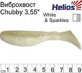  . Helios Chubby 3,55"/9  White & Sparkles 100. (HS-4-002-N)