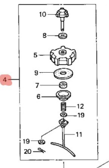 Колпачок в сборе Honda (17620-ZW6-030) для BF20 Колпачок в сборе Honda (17620-ZW6-030) для BF20